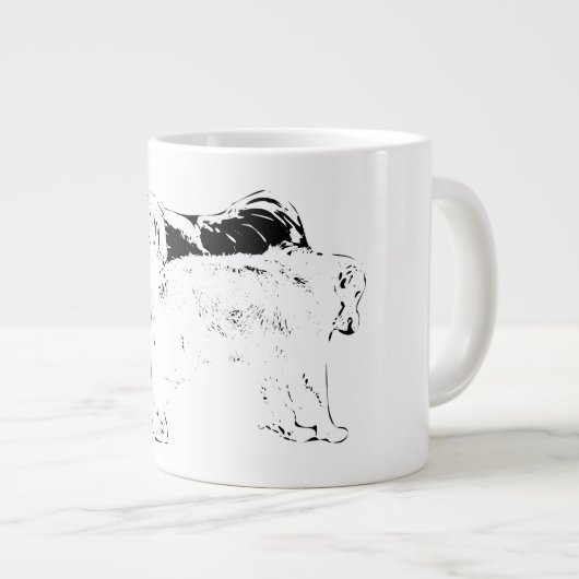 Zweifarbige Paws, nebeneinander Jumbo-Tasse (Vorderseite Rechts)