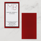 Zweifarbige rote Grenzkarte Visitenkarte (Vorne/Hinten)