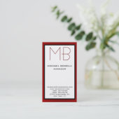 Zweifarbige rote Grenzkarte Visitenkarte (Stehend Vorderseite)