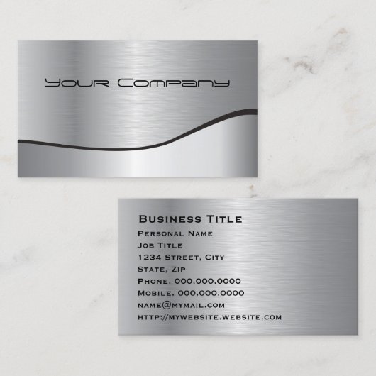 Zweifarbige Silver Corporate Business Card Visitenkarte (Vorne/Hinten)