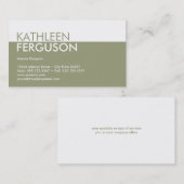 Zweifarbige Standardfarbblockgrün beruflich Visitenkarte (Vorne/Hinten)