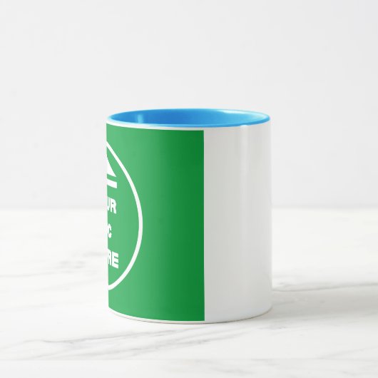 Zweifarbige Tasse - Bild 11 oz, Weiß, Blau hinzufü (Zentrum)