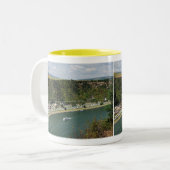Zweifarbige Tasse gelb An der Loreley (Vorderseite Links)