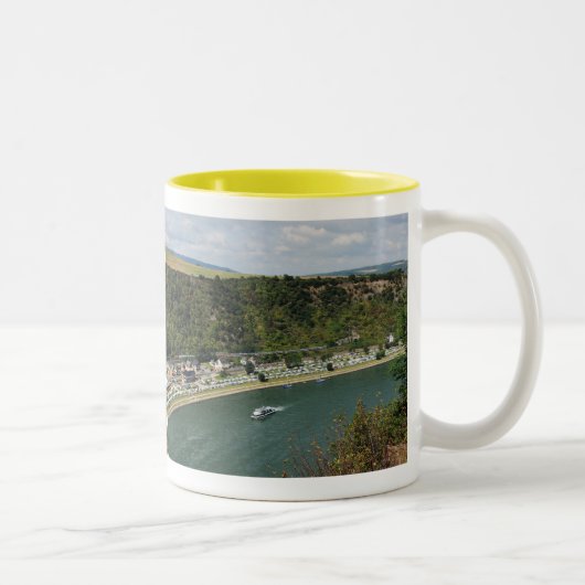 Zweifarbige Tasse gelb An der Loreley (Rechts)