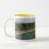 Zweifarbige Tasse gelb An der Loreley (Links)