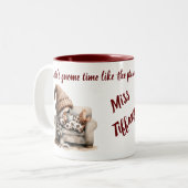 Zweifarbige Watercolor Gnome-Geschenkidee Tasse (Vorderseite Links)