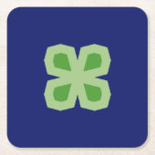 Zweifarbige Winkelklemme mit vier Blättern Rechteckiger Pappuntersetzer (Vorderseite)