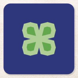 Zweifarbige Winkelklemme mit vier Blättern Rechteckiger Pappuntersetzer