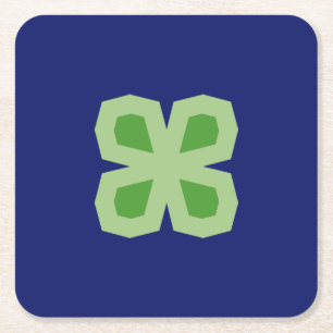 Zweifarbige Winkelklemme mit vier Blättern Rechteckiger Pappuntersetzer