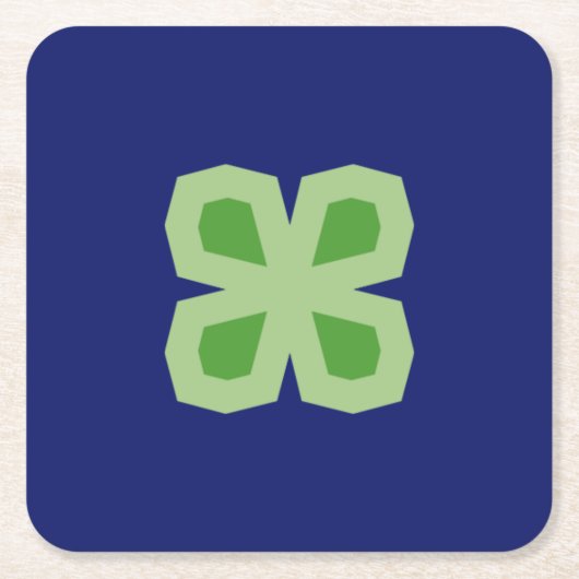 Zweifarbige Winkelklemme mit vier Blättern Rechteckiger Pappuntersetzer (Vorderseite)