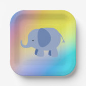 Zweifarbiger blauer Elefant mit Farbverlauf-Kunst Pappteller (Vorderseite)
