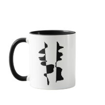 Zweifarbiges abstraktes Dual-Face-Tasse