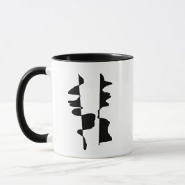 Zweifarbiges abstraktes Dual-Face-Tasse Tasse