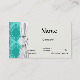 zweifarbiges aquamarinblaues Aqua-Damask-Diamantmu Visitenkarte