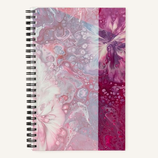 Zweifarbiges Blume Design Sketchbook Notizblock (Vorderseite)