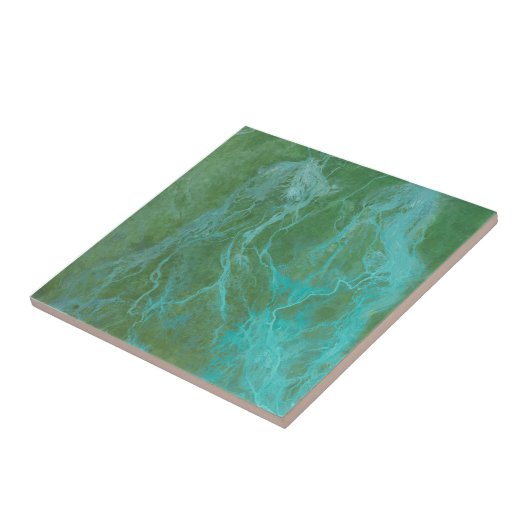 Zweifarbiges Design aus grünem Marmor Fliese (Seite)