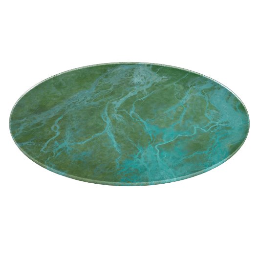 Zweifarbiges Design aus grünem Marmor     Schneidebrett (Ecke)