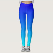 Zweifarbiges Farbverlauf blau, hellblaues Muster Leggings (Vorderseite)