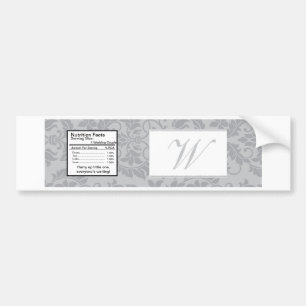 Zweifarbiges Gray Damask Hochzeitswasserflasche Autoaufkleber