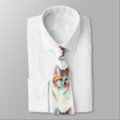 Zweifarbiges Katzenporträt Krawatte (Gebunden)