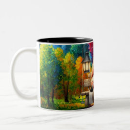 Zweifarbiges Keramik-Kaffeetasse | Gnom im Park  Zweifarbige Tasse