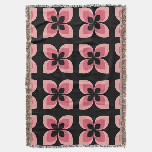 Zweifarbiges rosa Blume-Muster Decke (Vorderseite Vertikal)