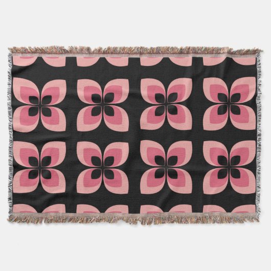 Zweifarbiges rosa Blume-Muster Decke (Vorderseite)