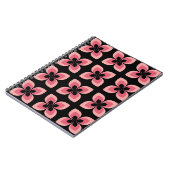 Zweifarbiges rosa Blume-Muster Notizblock (Linke Seite)