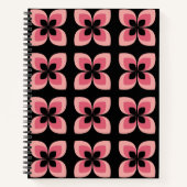 Zweifarbiges rosa Blume-Muster Notizblock (Vorderseite)