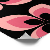 Zweifarbiges rosa Blume-Muster Poster (Ecke)