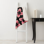 Zweifarbiges rosa Blume-Muster Sherpadecke (Beispiel)