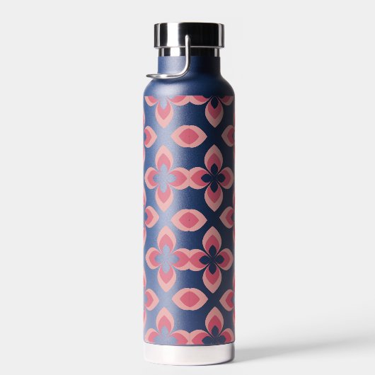 Zweifarbiges rosa Blume-Muster Trinkflasche (Rechts)