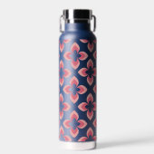 Zweifarbiges rosa Blume-Muster Trinkflasche (Vorne)