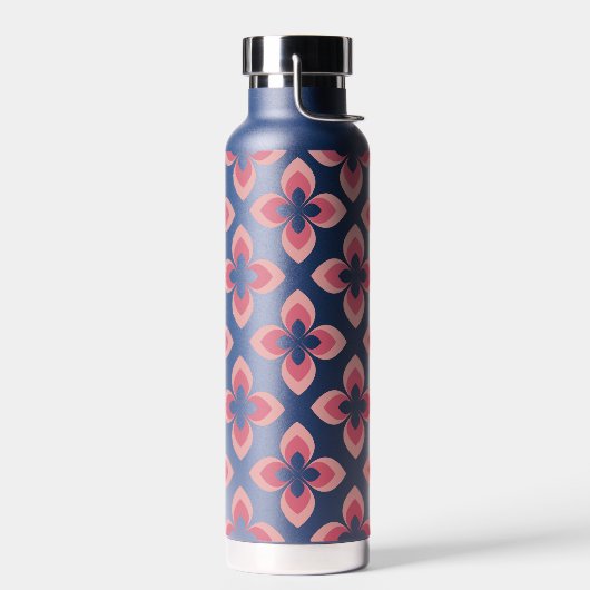 Zweifarbiges rosa Blume-Muster Trinkflasche (Links)