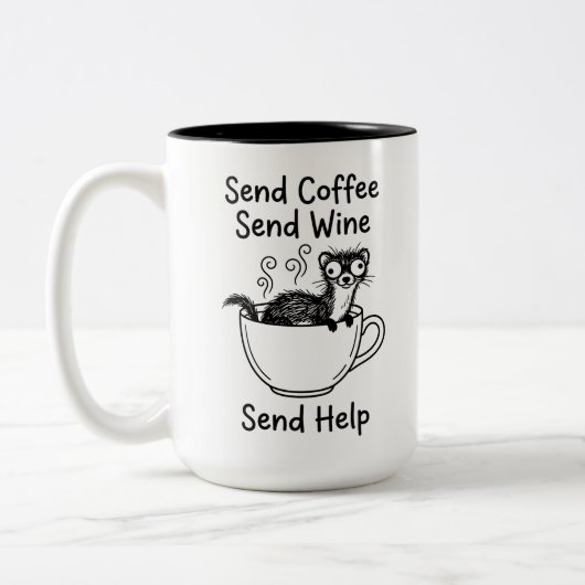 Zweifarbiges Tasse - Überrascht von Sneaky Weasel (Links)