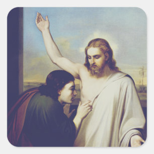 Zweifel an Saint Thomas von Silvestro Lega Quadratischer Aufkleber