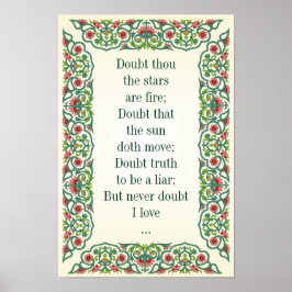 Zweifel, dass die Sterne Feuer sind; Zweifel, dass Poster