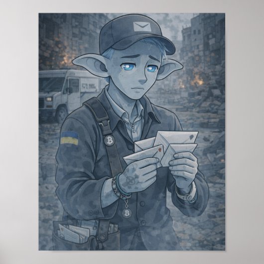Zweifel / Postbote / Straße Poster (Vorne)