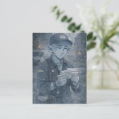 Zweifel / Postbote / Straße Postkarte (Stehend Vorderseite)