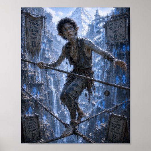 Zweifel / Seiltänzer / Berge Poster (Vorne)