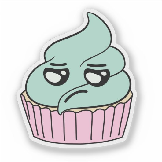 Zweifelhafter Minz-Cupcake Aufkleber (Vorderseite)