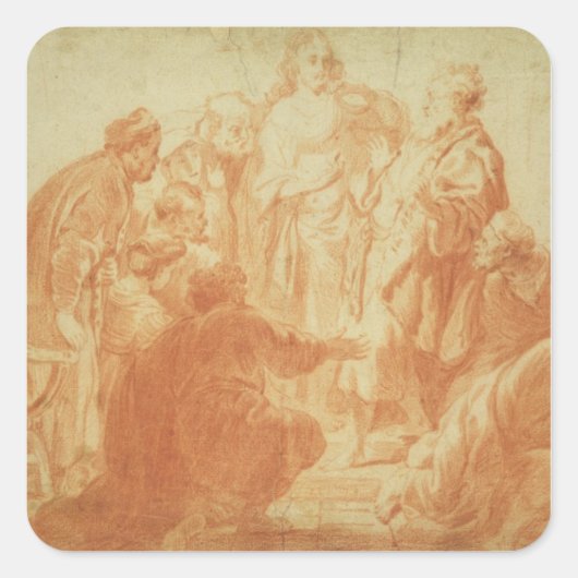 Zweifelnde Thomas Quadratischer Aufkleber (Vorderseite)