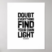 Zweifle alles, finde dein eigenes Licht, Buddha Poster (Vorne)
