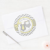 Zweiflügelboys Krawatte Krawatte Zickzack Print Ba Runder Aufkleber (Umschlag)