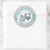 Zweiflügelboys Krawatte Krawatte Zickzack Print Ba Runder Aufkleber (Tasche)