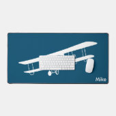 Zweiflugflugzeug-Einfliegeramt Schreibtischunterlage (Tastatur & Maus)