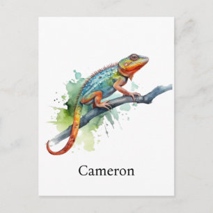 Zweig der Farben: Chamäleon-Kunst, individuell Postkarte