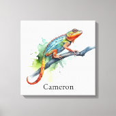 Zweig der Farben: Chameleon Art, Brauch Leinwanddruck (Vorderseite)