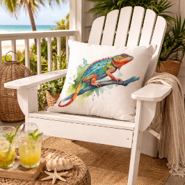 Zweig der Farben: Chameleon Art Kissen