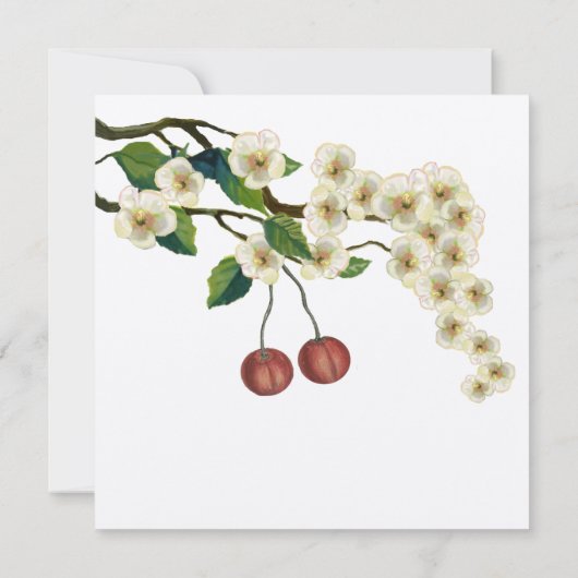 Zweig der Kirschblüten Save the Date Einladung (Rückseite)